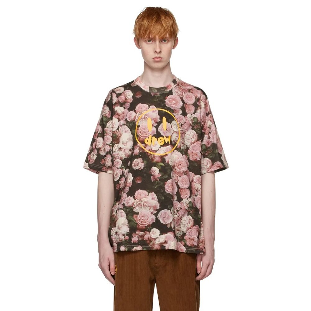 NWOT Drew House Painted Mascot T-Shirt, Floral Roses, Large